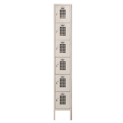 Winholt WL-66-OB 12" W Beige Finish Floor Mounted 6 Lockers