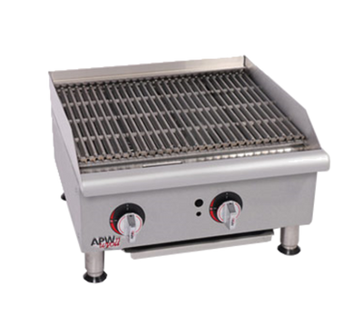 APW Wyott GCB-18S-LP 18" W Stainless Steel Liquid Propane Manual Workline Charbroiler - 30,000 BTU