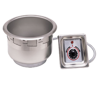 APW Wyott SM-50-11D ULS 12" W Stainless Steel Drop-In Round Well Food Warmer with Drain - 120 Volts