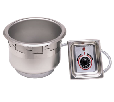 APW Wyott SM-50-11D ULS 12" W Stainless Steel Drop-In Round Well Food Warmer with Drain - 120 Volts