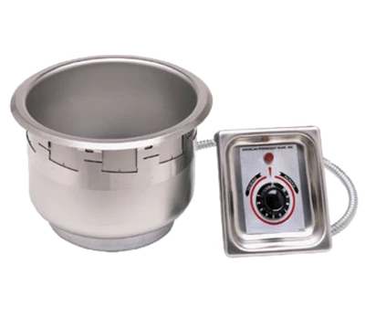 APW Wyott SM-50-11D ULS 12" W Stainless Steel Drop-In Round Well Food Warmer with Drain - 120 Volts