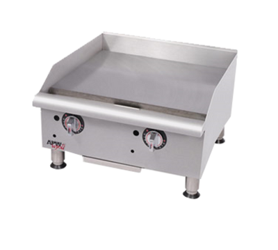 APW Wyott GGM-18S-LP 18" W Stainless Steel Front Liquid Propane Manual Workline Griddle - 20,000 BTU