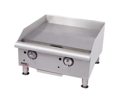 APW Wyott GGM-18S-LP 18" W Stainless Steel Front Liquid Propane Manual Workline Griddle - 20,000 BTU
