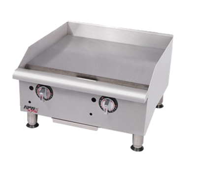 APW Wyott GGT-18S-NG 18" W Stainless Steel Front Natural Gas Thermostatic Workline Griddle - 37,500 BTU