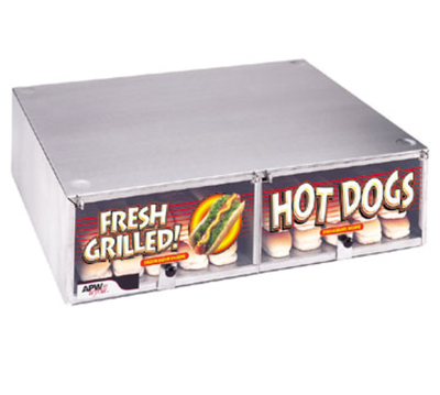 APW Wyott BC-50 144 Buns Stainless Steel Lift Up Plexiglass Door Hot Dog Bun Cabinet