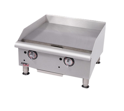APW Wyott GGM-24S-LP 24" W Stainless Steel Front Liquid Propane Manual Workline Griddle - 40,000 BTU