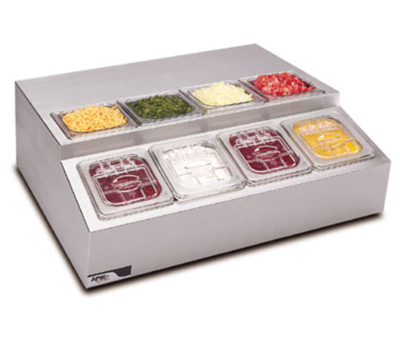 APW Wyott RTR-8 27.5" W Stainless Steel Refrigerated Countertop Topping Rail - 120 Volts