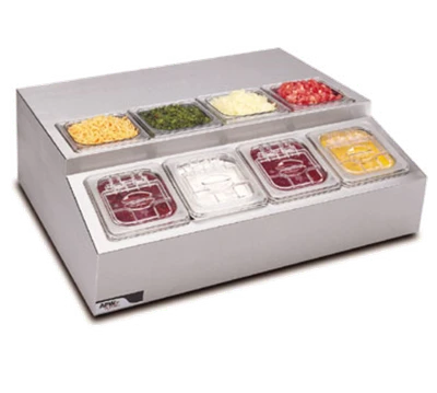 APW Wyott RTR-8 27.5" W Stainless Steel Refrigerated Countertop Topping Rail - 120 Volts