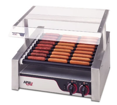 APW Wyott HRS-31 Stainless Steel 11 Tru-Turn Rollers X*PERT HotRod Hot Dog Grill - 120 Volts