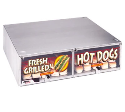 APW Wyott BC-31 100 Buns Stainless Steel Lift Up Plexiglass Door Hot Dog Bun Cabinet
