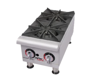 APW Wyott GHP-2S-NG 12" W Stainless Steel Natural Gas Countertop Workline Hotplate - 44,000 BTU