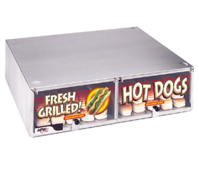 APW Wyott BC-20 50 Buns Stainless Steel Lift Up Plexiglass Door Hot Dog Bun Cabinet