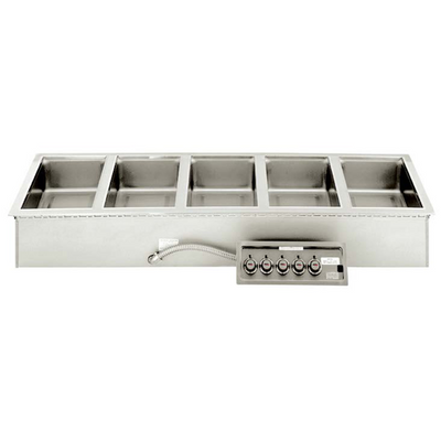 APW Wyott HFW-5S 71.5" W Stainless Steel Drop-In Hot Food Well Unit without Drain - 208 Volts