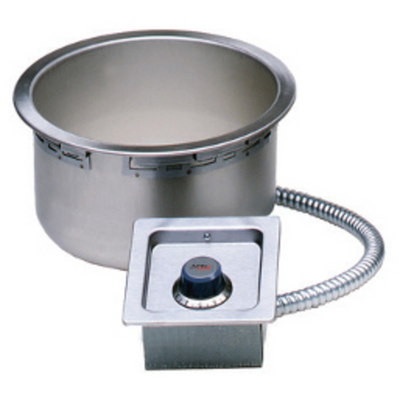 APW Wyott SM-50-11DS 12" W Stainless Steel Drop-In Round Well Food Warmer with Drain - 120 Volts