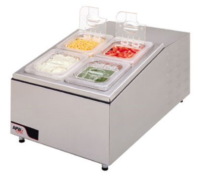 APW Wyott RTR-4 17&quot; W Stainless Steel Refrigerated Countertop Topping Rail - 120 Volts