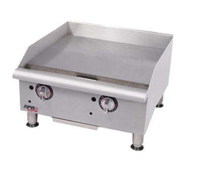 APW Wyott GGT-18S-LP 18" W Stainless Steel Front Liquid Propane Thermostatic Workline Griddle - 37,500 BTU