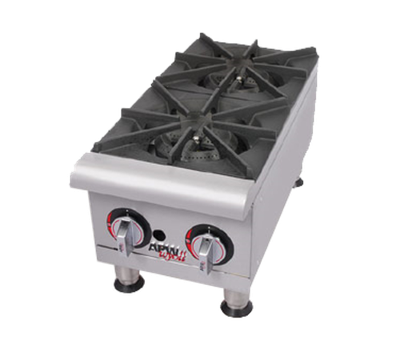 APW Wyott GHP-2S-LP 12" W Stainless Steel Liquid Propane Countertop Workline Hotplate - 44,000 BTU