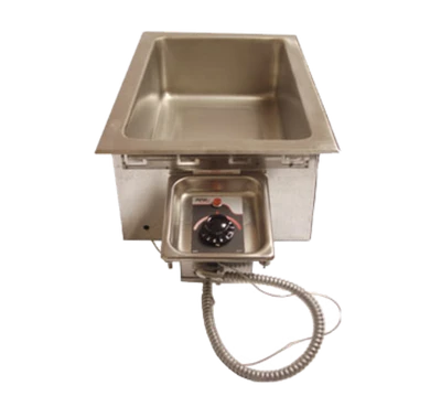 APW Wyott HFW-43DS 14.75" W Stainless Steel Drop-In Hot Food Well Unit with Drain - 208 Volts