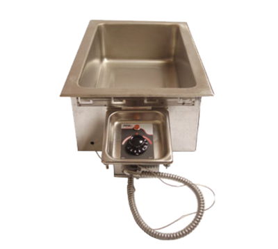 APW Wyott HFW-43DS 14.75" W Stainless Steel Drop-In Hot Food Well Unit with Drain - 208 Volts