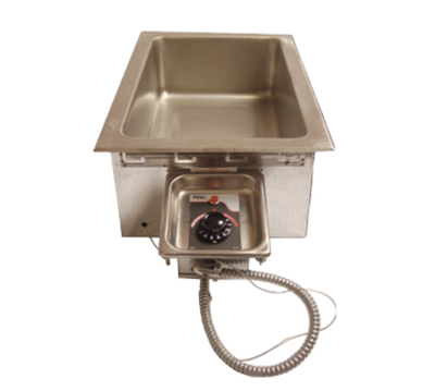 APW Wyott HFW-43DS 14.75" W Stainless Steel Drop-In Hot Food Well Unit with Drain - 208 Volts