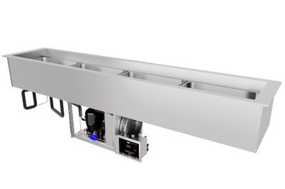 Hatco CWBP-S4 90.25" W Aluminum Straight Insulated Drop-In Refrigerated Slim Well - 120 Volts
