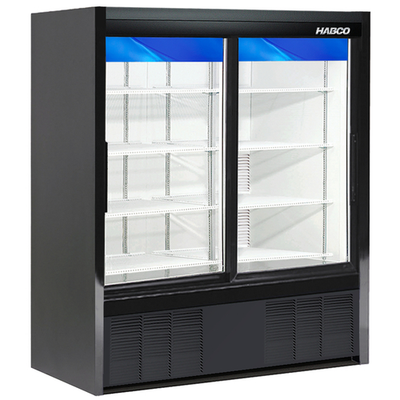 Habco ESM14SL60HC Impulse Cold Space 18.4 Cu. Ft. Black 2 Section Sliding Glass Merchandiser Refrigerator - 115 Volts