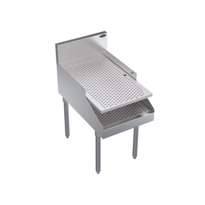 Krowne KR29-RG18 18&quot; W Stainless Steel Free Standing Royal Series Underbar Recessed Drainboard