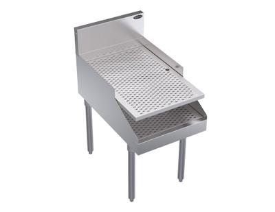 Krowne KR29-RG18 18" W Stainless Steel Free Standing Royal Series Underbar Recessed Drainboard