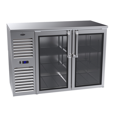 Krowne NS52 2 Solid Swing Doors Black Refrigerated Back Bar Storage Cabinet