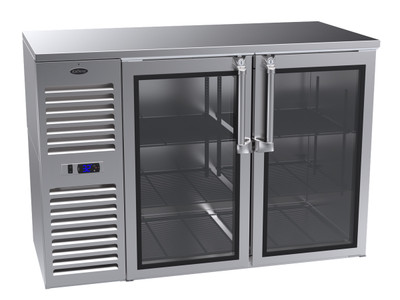 Krowne NS52 2 Solid Swing Doors Black Refrigerated Back Bar Storage Cabinet