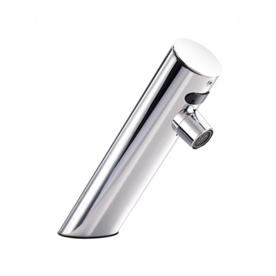 Krowne 16-656 Solid Chrome-Plated Brass Body Angle Deck Mount Single Hole Royal Series Faucet with Built-In Battery