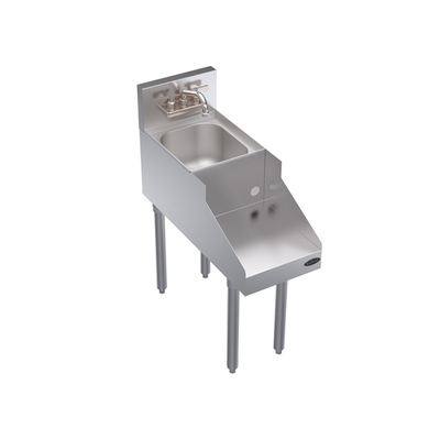 Krowne KR29-12BD 12" W Stainless Steel with Dump Sink Royal Series Underbar Blender Station