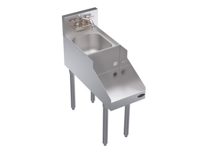 Krowne KR29-12BD 12" W Stainless Steel with Dump Sink Royal Series Underbar Blender Station