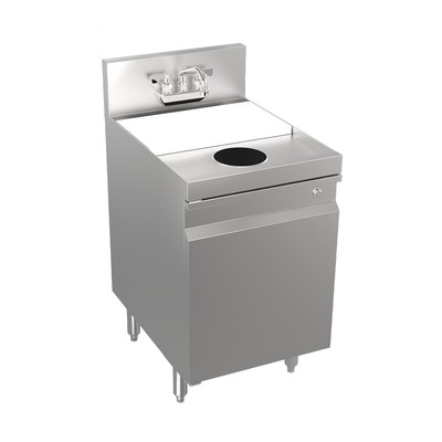 Krowne KR24-MT18-C 18" W Stainless Steel Royal Series Underbar Waste Sink Unit with Adjustable Cutting Board