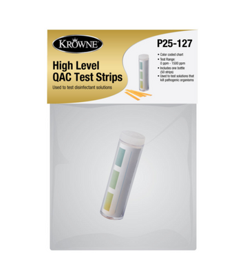 Krowne P25-127 High Range QAC Test Strips 1-Pack in Header (50 Strips per Bottle)