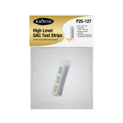 Krowne P25-127 High Range QAC Test Strips 1-Pack in Header (50 Strips per Bottle)