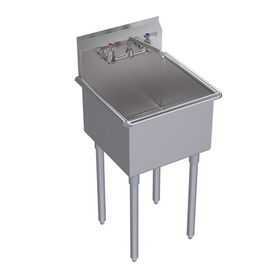 Krowne BS-1818 21"W 18 Gauge 304 Series Stainless Steel Royal Series Basin Sink