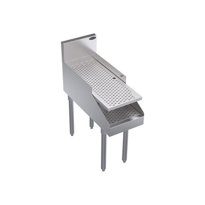Krowne KR29-RG12 12" W Stainless Steel Free Standing Royal Series Underbar Recessed Drainboard