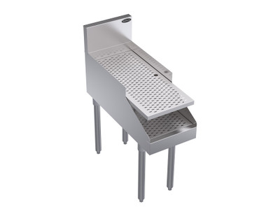Krowne KR29-RG12 12" W Stainless Steel Free Standing Royal Series Underbar Recessed Drainboard