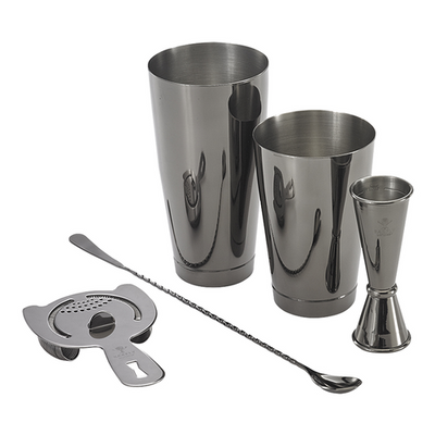 Krowne KR-BK3 Basic Gun Metal Black 5-Piece Cocktail Kit