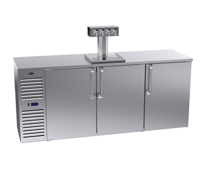 Krowne DB84 84&quot; W Stainless Steel Three-Section Draft Beer Cooler - 115 Volts