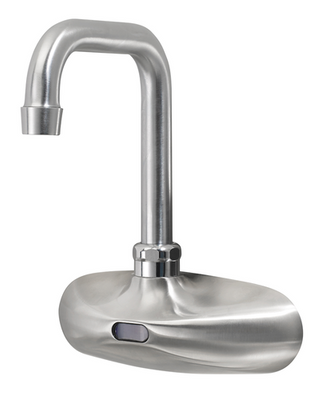 Krowne 16-670-M-M1 Brush Nickel Finish Double Bend Wall Mount Royal Series Electronic Faucet with Built-In Filter