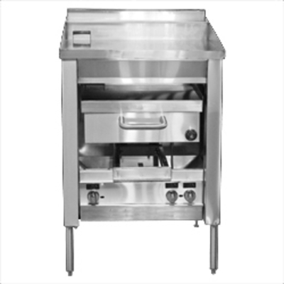 Connerton A-1F-LP 31.25&quot; W Stainless Steel Liquid Propane Floor Model Griddle and Overfire Broiler Combination - 102,000 BTU