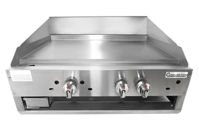 Connerton CG-30-T-NG 30" W Stainless Steel Natural Gas Countertop Griddle - 60,000 BTU