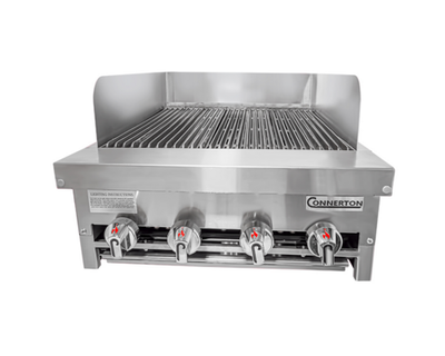 Connerton CRB-36-NG 36" W Stainless Steel Countertop Natural Gas Cast Iron Grates Charbroiler - 150,000 BTU