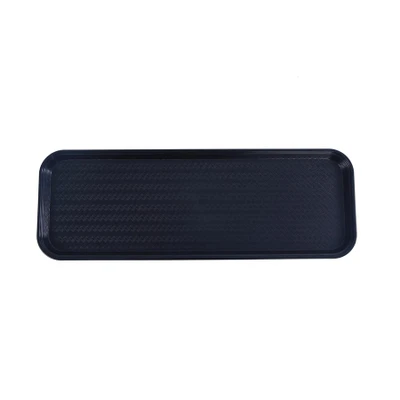Omcan USA 81100 26" W x 9" D x 0.75" H Black ABS Plastic Rectangular Food and Produce Display or Merchandising Tray
