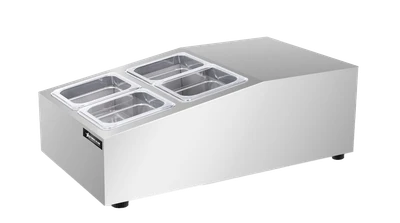 Omcan USA 47861 15" W Stainless Steel Countertop Refrigerated Prep Rail Salad Bar Station - 110 Volts