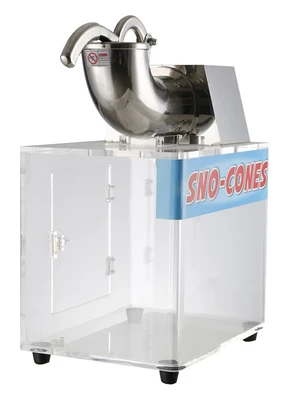 Omcan USA 47081 180 Kg. Acrylic Stainless Steel Sno-Cone Ice Machine - 120 Volts