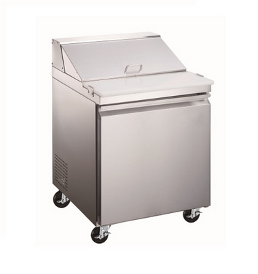 Omcan USA 59045 7.1 Cu. Ft. Stainless Steel 1-Section Aurora Refrigerated Prep Table - 110 Volts