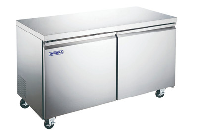 Omcan USA 59055 11.3 Cu. Ft. Stainless Steel 2-Section Aurora Under Counter Freezer - 115 Volts